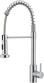 Torneira de cozinha monocomando em aço inoxidável com spray extensor