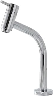 Torneira de banheiro cromada com bica baixa e design moderno em metal inoxidável