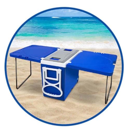 Caixa TérCooler Multifuncional Super Térmica 32 Litros Casa Praia Multiusomica 3 em 1 Multifuncional 2 Mesas e 1 Cooler 32 lts