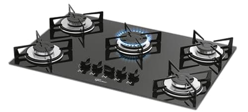 FISCHER COOKTOP À GÁS 5 BOCAS MESA VIDRO PRETA BIVOLT 1642-6985