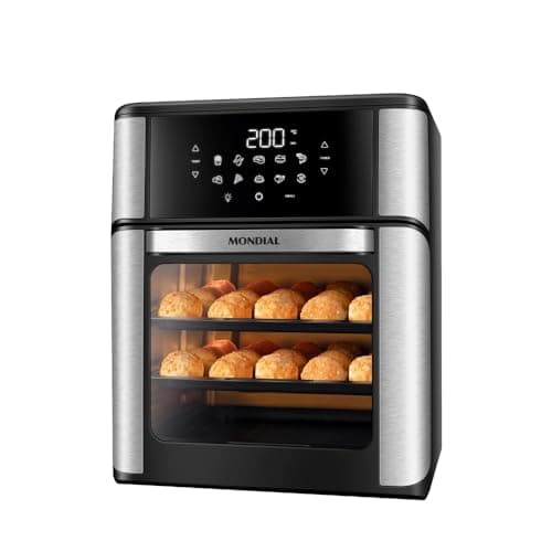 MONDIAL Fritadeira Air Fryer Forno Oven 12L, Preto/Inox, 2000W, 110V - AFON-12L-BI