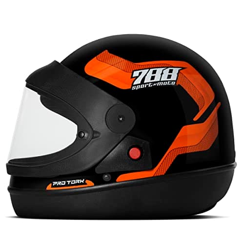 CAPACETE FECHADO PRO TORK SPORT MOTO 788 PRETO - LARANJA TAM. 58