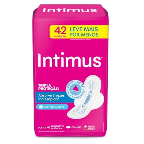 Intimus Absorvente Externo Tripla Proteção Cobertura Suave Com Abas - 42 un
