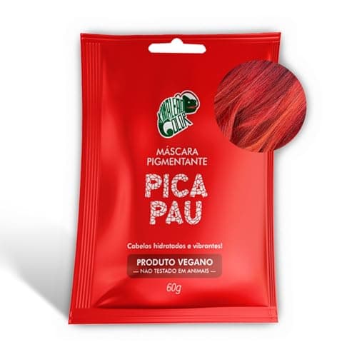 Kamaleão Color – Máscara Pigmentante Semi-Permanente - Cores Vibrantes e Hidratação Intensa – Low Poo, Vegano, Cruelty Free – Sachê 60g - Pica Pau