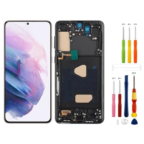 Substituição de tela digital TFT compatível com Samsung Galaxy S21 Plus S21+ 5G SM-G996B SM-G996U (sem impressão digital) Tela LCD sensível ao toque com ferramentas de reparo - 17.0 cm