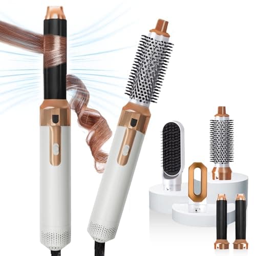 KKM STYLER Modelador de cabelo 5 em 1 atualizado, escova de ar quente, escova de secador de cabelo, modelador de cabelo, modelador de ar, conjunto de secador de cabelo - perfeito para volume,