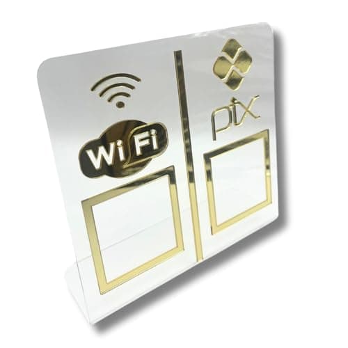 LM Balcoes Expositor DUPLO WI-FI - PIX - Vidro com Dourado 16 cm x 16 cm Ouro Glossy Gold