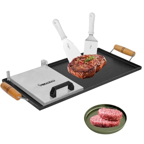 Chapa Com Cabo Lateral 60x30 Ferro Industrial Fogão Cor Grafite com 3 acessórios utéis