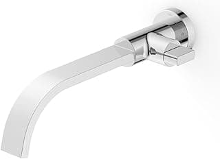 Torneira de lavatório de parede em aço inoxidável, design moderno, Celite