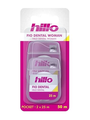 Hillo Fio Dental Woman de Bolso, 2 Unidades de 25 Metros, Portátil e Prático para o Dia a Dia, Nosso Fio Tradicional Voltado para Elas