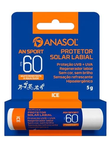 Protetor Solar Labial AN Sport FPS 60 5g - Anasol