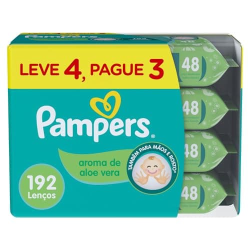 Lenços Umedecidos Pampers Aroma de Aloe Vera 192 Unidades