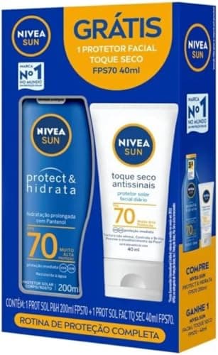 NIVEA SUN Protetor Solar Protect & Hidrata FPS 70 + SUN Facial toque seco FPS70 40ML