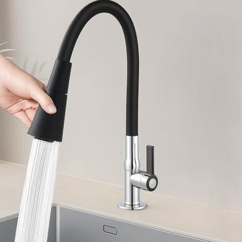 Torneira Cozinha Gourmet De Bancada Inox Flexível Black Bica Móvel 360º Design Moderno e Resistente