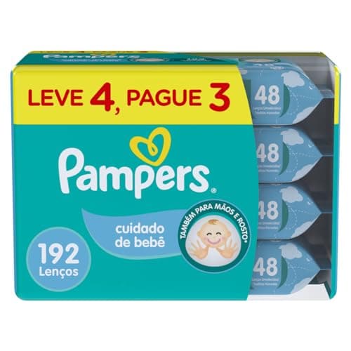 Lenços Umedecidos Pampers Cuidado de Bebê 192 Unidades