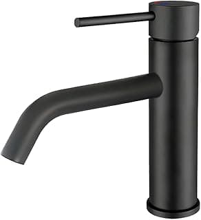 Torneira monocomando preta com acabamento mate para banheiro, modelo DP9201