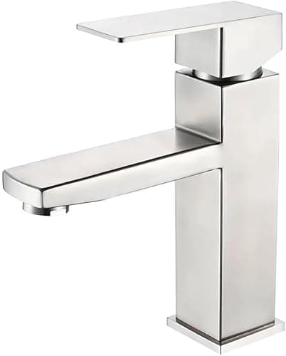 Torneira Misturador Monocomando Banheiro Lavabo Aço Inox 304 Diversas Cores - Brinovar (PRATA)