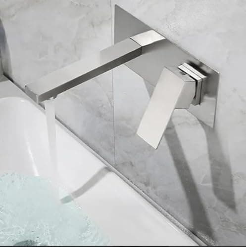 Torneira Monocomando de Parede para Banheiro, Lavabo e Banheira, Acabamento Cromado (CinzaCromado)