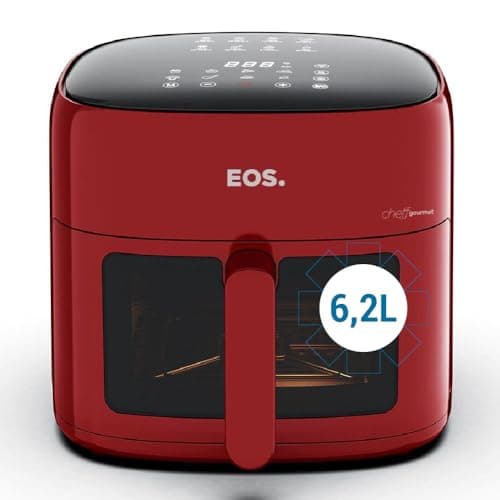 Fritadeira Sem Óleo Air Fryer Eos Chef Gourmet 6.2 Litros Compacta Digital Vermelho Eaf60v 110v