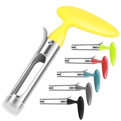 6 PSC Ferramenta de Descaroçador de Frutas, Removedor de Descaroçador de Frutas, Removedor de Núcleo de Frutas e Vegetais, Descaroçador de Pera, Fácil de Torcer, Removedor de Sementes