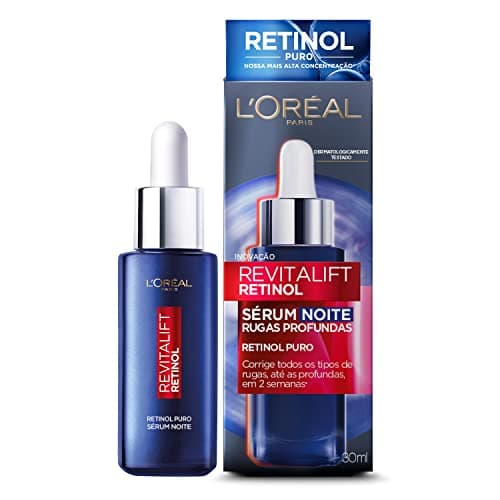L'Oréal Paris Revitalift Sérum Facial Noturno com Retinol Puro, Corrige Rugas Profundas, Uniformiza o Tom da Pele, Melhora a Textura e Firmeza, Ação Antienvelhecimento, 30ml
