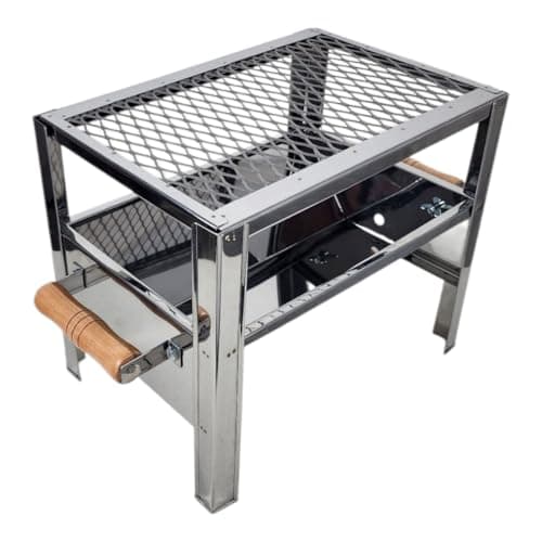 Churrasqueira Aço Inox Mini Grill Pesca Camping + Grelha