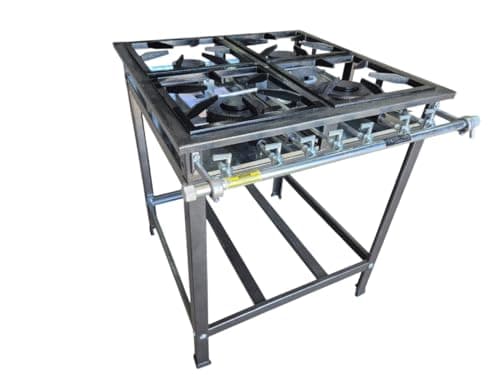 Fogão Industrial 4 Bocas Baixa Pressão Aço Preto Craquelado