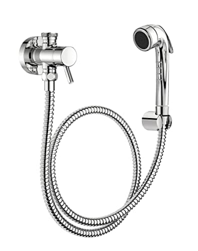 Ducha higiênica com registro e derivação com gatilho em aço inoxidável