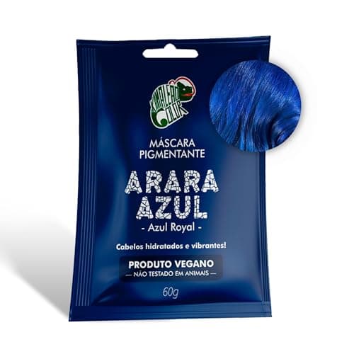 Kamaleão Color – Máscara Pigmentante Semi-Permanente - Cores Vibrantes e Hidratação Intensa – Low Poo, Vegano, Cruelty Free – Sachê 60g - Arara Azul