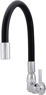 Torneira De Cozinha Flexível Silicone Parede 1/4 de Volta (Preta)