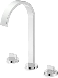 Misturador Para Lavatório De Mesa Com 3 Furos De Bica Alta E Válvula De Escoamento Flow - Celite