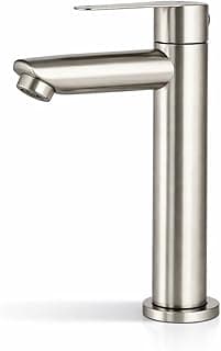 Torneira de Mesa Retrô para Lavatório em Inox Escovado, Design Clássico com Acabamento Elegante, Ideal para Banheiro, Lavabo e Cuba de Apoio