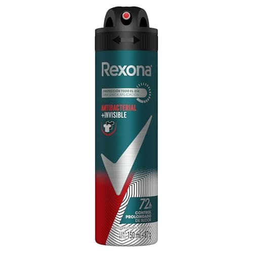 Desodorante Antitranspirante Aerosol Masculino Rexona Antibacterial + Invisible 72 horas 150ml (A embalagem pode variar)