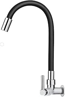 Torneira Parede Cozinha Tubo Flexível Silicone Com Arejador Giro 360°
