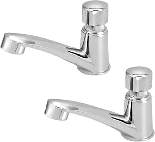 Kit 2 torneiras automáticas lavatório banheiro com temporizador cromado