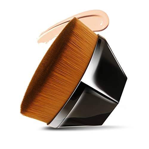 Pincel reto de maquiagem facial para base Endoto, alta densidade, hexágono, mágico, Kabuki, para misturar cosméticos líquidos, cremosos ou em pó de forma impecável, com estojo portátil