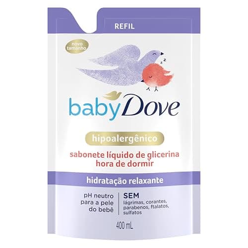 Dove Baby Sabonete Líquido de Glicerina Hidratação Relaxante Hora de Dormir 400ml Refil
