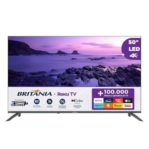 TV Smart TV 50” Britânia Roku TV LED Dolby Audio BTV50VA4REGB