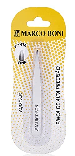 Pinça de Precisão, Ponta Fina, Aço Inox, 6004B, Marco Boni, 1 Unidade