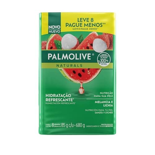 Sabonete em Barra Palmolive Naturals Hidratação Refrescante Melancia & Lichia 8x85g