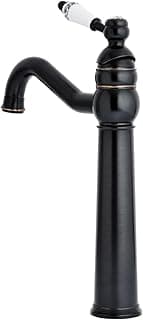 MAC Metais Vintage, Torneira Vintage Retrô Preto Óleo c/Porcelana Quente/fria