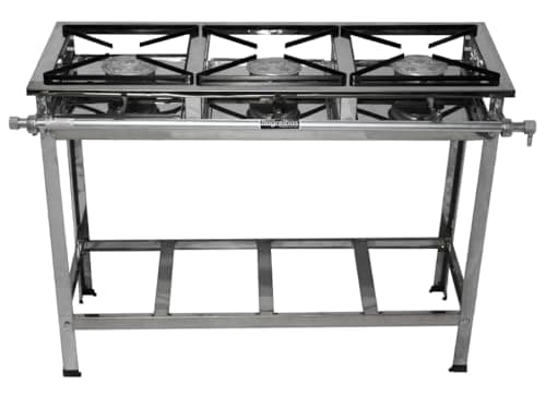 Fogão Industrial 3 Bocas com Queimadores de Caulim – Alta Pressão