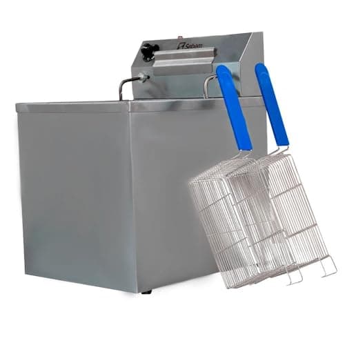 Fritador Fritadeira Elétrica de Aço Inoxidável Industrial de Mesa Bancada para Restaurante Profissional 15 Litros 5000W Zona Fria Óleo Fritura com 2 Cestos SFE15M Sebem 220v