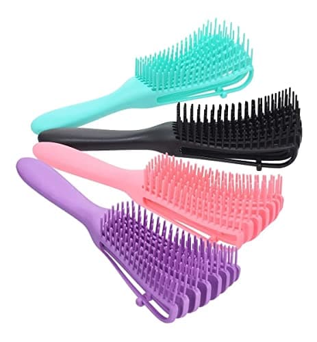 Escova Polvo Para Cabelos Cacheados Desembaraçadora 8 Pontas Flexíveis Pente Polvo Cachos Fácil Desembaraço Anti-quebra - Bella Net