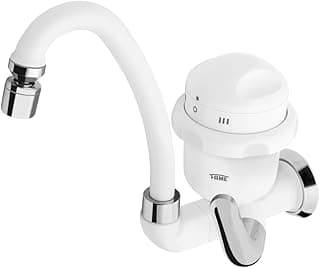 Torneira elétrica de parede branca com bica alta e móvel, 5.400W, FAME