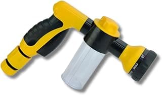 Esguicho multi jatos amarelo e preto com reservatório de espuma transparente