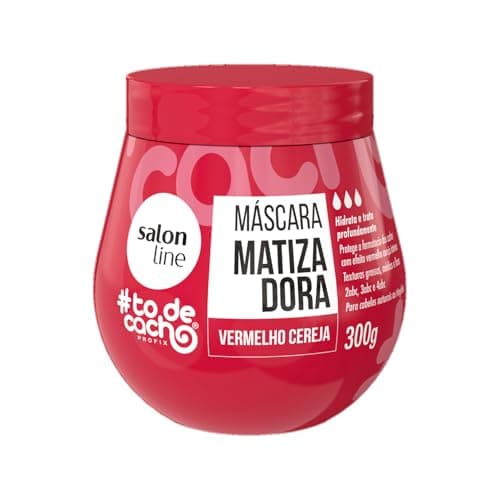 Salon Line, Máscara Matizadora #TodeCacho, Vermelho Cereja, Vegano - Para Cabelos Ondulados, Cacheados e Crespos, 300 g