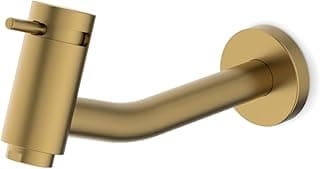 Torneira de lavatório de parede dourado com design curvo