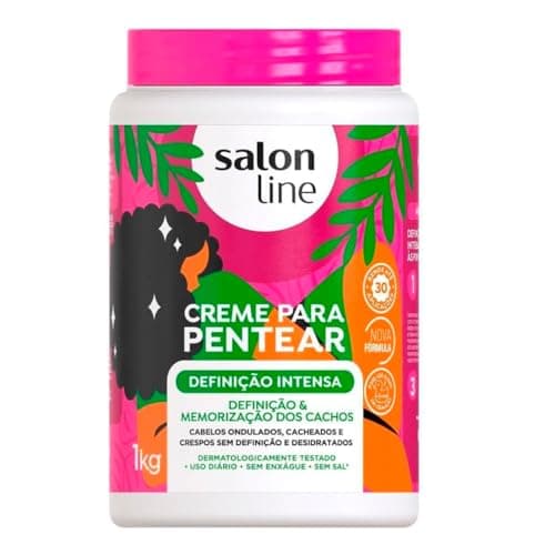 Salon Line, Creme de Pentear, Definição Intensa, Ação Hidratante, Brilho Intenso - Cabelos Ondulados, Cacheados e Crespos, 1 Kg