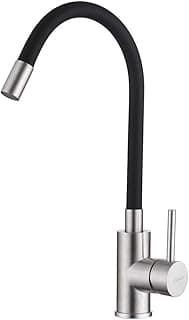 Torneira de Cozinha Gourmet Flexível Monocomando Misturador Mesa Silicone Preta ME07S